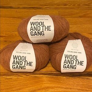 Wool and the Gang Feeling good Yarn Lot of 3 in Terracotta Blush NWT 70% Alpaca